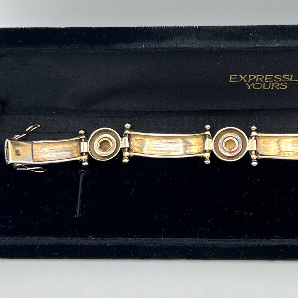 ❤️❤️ SOLD ❤️❤️ 14K Solid Gold 47.88g 8" Long Bracelet Custom Made TwoTone - Picture 15 of 17